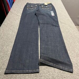 Levis 505 Straight Leg Jeans Womens 6 Medium Dark Wash Mid Rise Flap Pocket NEW